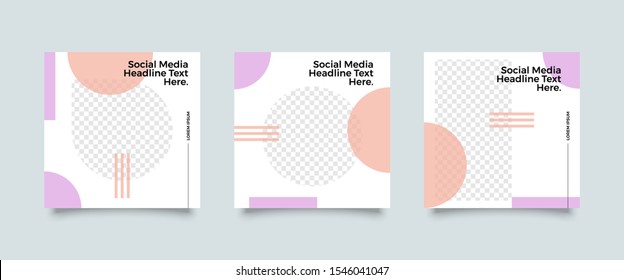 Editable Post Template Social Media Banners for Digital Marketing. Sale Promotion Brand Fashion. Stories. Square. Streaming. Vector Illustration - Vector