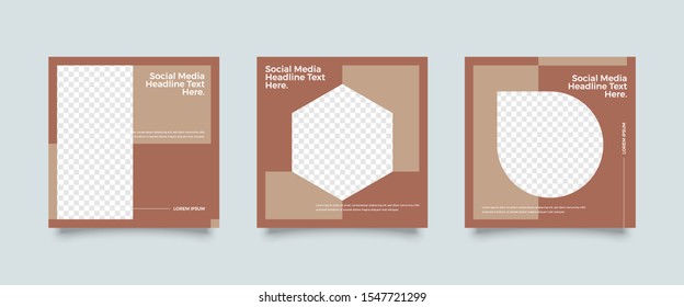 Editable Post Template Social Media Banners for Digital Marketing. Promotion Brand Fashion. Stories. Square. Streaming. Vector Illustration - Vector