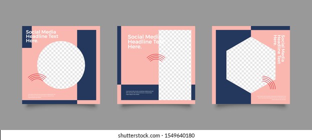 Editable Post Template Social Media Banners for Digital Marketing. Promotion Brand Fashion. Stories. Streaming. Vector Illustration - Vector