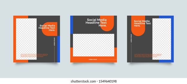 Editable Post Template Social Media Banners for Digital Marketing. Promotion Brand Fashion. Stories. Streaming. Vector Illustration - Vector