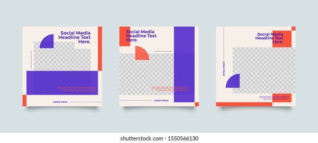 Editable Post Template Social Media Banners for Digital Marketing. Promotion Brand Fashion. Stories. Streaming. Vector Illustration - Vector