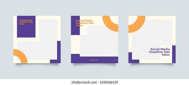 Editable Post Template Social Media Banners for Digital Marketing. Promotion Brand Fashion. Stories. Streaming. Vector Illustration - Vector