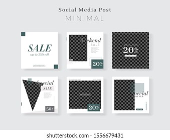Editable Post Template Social Media  Banners minimal for Digital Marketing. Promo Brand Fashion. Stories. Streaming. Vector Illustration