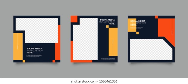 Editable Post Template Social Media Banners for Digital Marketing. Promotion Brand Fashion. Stories. Streaming. Vector Illustration - Vecto