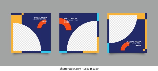 Editable Post Template Social Media Banners for Digital Marketing. Promotion Brand Fashion. Stories. Streaming. Vector Illustration - Vecto
