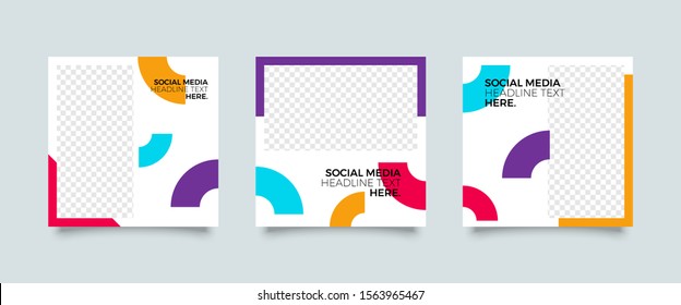 Editable Post Template Social Media Banners for Digital Marketing. Promotion Brand Fashion. Stories. Streaming. Vector Illustration - Vector