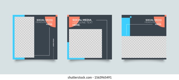 Editable Post Template Social Media Banners for Digital Marketing. Promotion Brand Fashion. Stories. Streaming. Vector Illustration - Vector