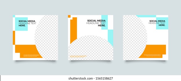 Editable Post Template Social Media Banners for Digital Marketing. Promotion Brand Fashion. Stories. Square. Streaming. Vector Illustration - Vector