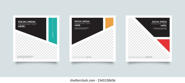 Editable Post Template Social Media Banners for Digital Marketing. Promotion Brand Fashion. Stories. Square. Streaming. Vector Illustration - Vector