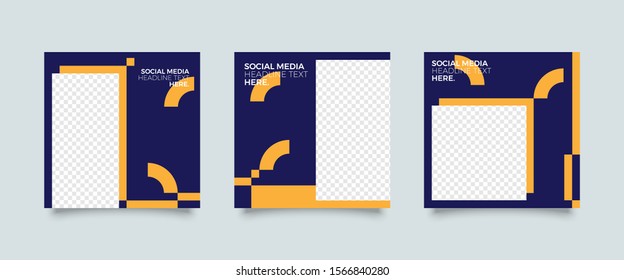 Editable Post Template Social Media Banners for Digital Marketing. Promotion Brand Fashion. Stories. Streaming. Vector Illustration - Vector