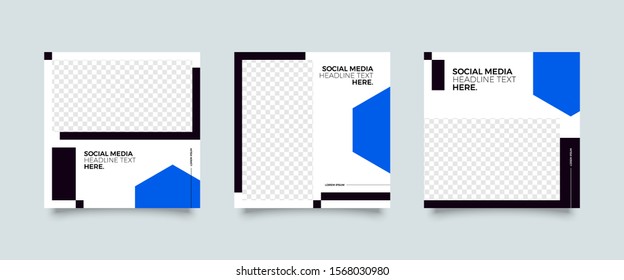 Editable Post Template Social Media Banners for Digital Marketing. Promotion Brand Fashion. Stories. Streaming. Vector Illustration 