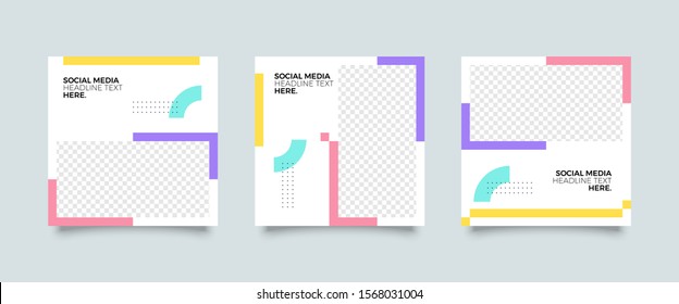 Editable Post Template Social Media Banners for Digital Marketing. Promotion Brand Fashion. Stories. Streaming. Vector Illustration 