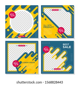 Editable Post Template Social Media Banner. Modern promotion square web banner. Elegant sale and discount promo