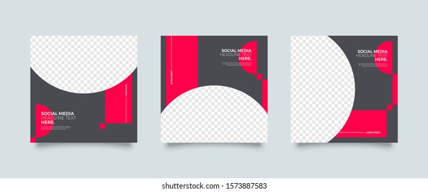 Editable Post Template Social Media Banners for Digital Marketing. Promotion Brand Fashion. Stories. Streaming. Vector Illustration 
