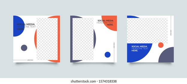 Editable Post Template Social Media Banners for Digital Marketing. Promotion Brand Fashion. Stories. Streaming. Vector Illustration - Vector 