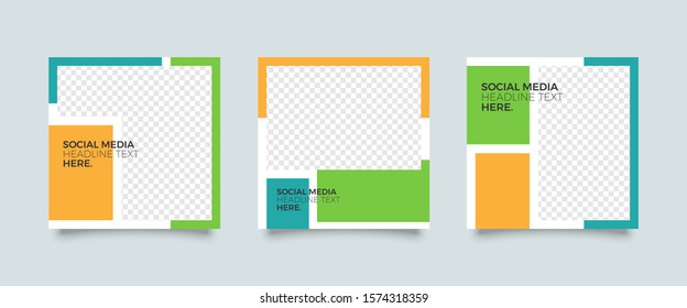 Editable Post Template Social Media Banners for Digital Marketing. Promotion Brand Fashion. Stories. Streaming. Vector Illustration - Vector 