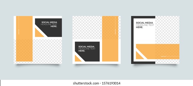Editable Post Template Social Media Banners for Digital Marketing. Promotion Brand Fashion. Stories. Square. Streaming. Vector Illustration  