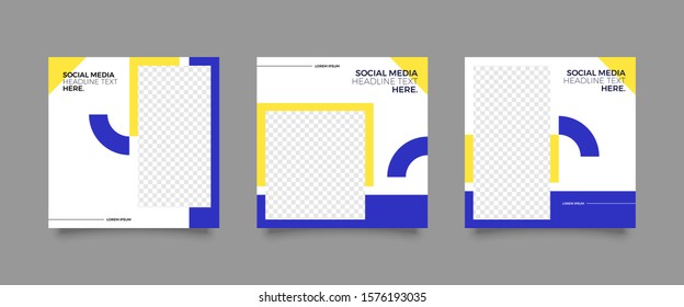Editable Post Template Social Media Banners for Digital Marketing. Promotion Brand Fashion. Stories. Square. Streaming. Vector Illustration  