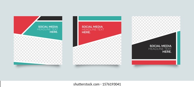 Editable Post Template Social Media Banners for Digital Marketing. Promotion Brand Fashion. Stories. Square. Streaming. Vector Illustration  