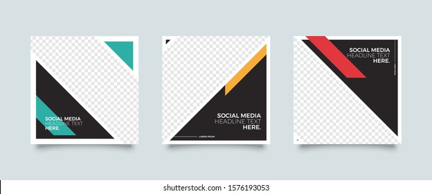 Editable Post Template Social Media Banners for Digital Marketing. Promotion Brand Fashion. Stories. Square. Streaming. Vector Illustration  