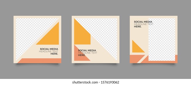 Editable Post Template Social Media Banners for Digital Marketing. Promotion Brand Fashion. Stories. Square. Streaming. Vector Illustration  