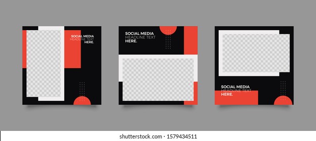 Editable Post Template Social Media Banners for Digital Marketing. Promotion Brand Fashion. Stories. Streaming. Vector Illustration - Vector
