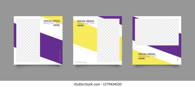 Editable Post Template Social Media Banners for Digital Marketing. Promotion Brand Fashion. Stories. Streaming. Vector Illustration - Vector