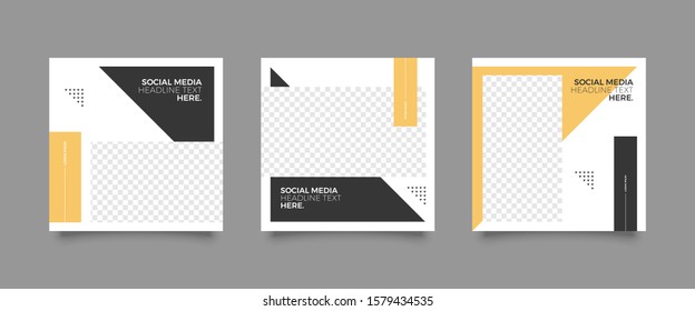 Editable Post Template Social Media Banners for Digital Marketing. Promotion Brand Fashion. Stories. Streaming. Vector Illustration - Vector