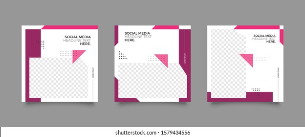 Editable Post Template Social Media Banners for Digital Marketing. Promotion Brand Fashion. Stories. Streaming. Vector Illustration - Vector