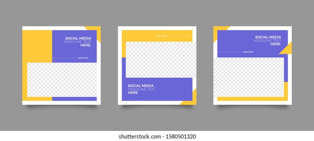 Editable Post Template Social Media Banners for Digital Marketing. Promotion Brand Fashion. Stories. Streaming. Vector Illustration - Vector