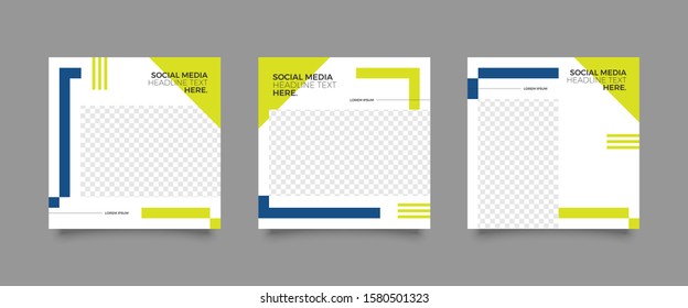 Editable Post Template Social Media Banners for Digital Marketing. Promotion Brand Fashion. Stories. Streaming. Vector Illustration - Vector
