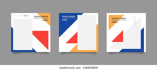 Editable Post Template Social Media Banners for Digital Marketing. Promotion Brand Fashion. Stories. Streaming. Vector Illustration - Vector