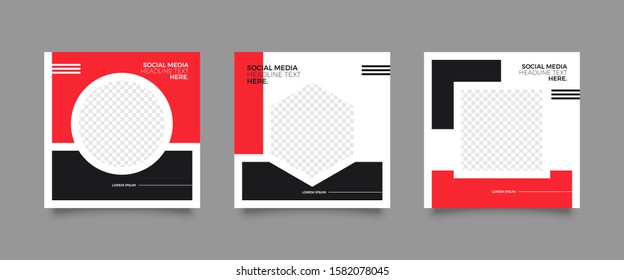 Editable Post Template Social Media Banners for Digital Marketing. Promotion Brand Fashion. Stories. Streaming. Vector Illustration - Vector