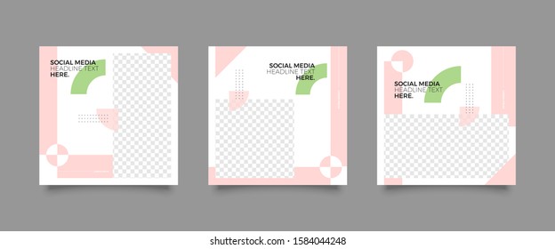 Editable Post Template Social Media Banners for Digital Marketing. Promotion Brand Fashion. Stories. Streaming. Vector Illustration - Vector