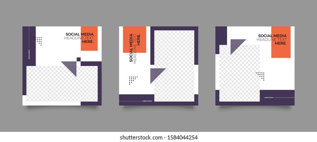 Editable Post Template Social Media Banners for Digital Marketing. Promotion Brand Fashion. Stories. Streaming. Vector Illustration - Vector