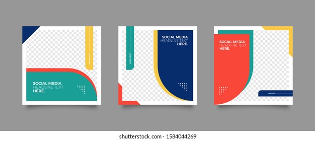 Editable Post Template Social Media Banners for Digital Marketing. Promotion Brand Fashion. Stories. Streaming. Vector Illustration - Vector
