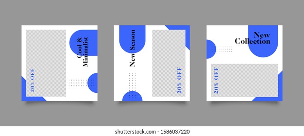 Editable Post Template Social Media Banners for Digital Marketing. Promotion Brand Fashion. Stories. Streaming. Vector Illustration - Vector