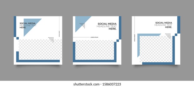 Editable Post Template Social Media Banners for Digital Marketing. Promotion Brand Fashion. Stories. Streaming. Vector Illustration - Vector