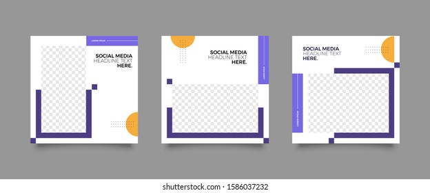 Editable Post Template Social Media Banners for Digital Marketing. Promotion Brand Fashion. Stories. Streaming. Vector Illustration - Vector