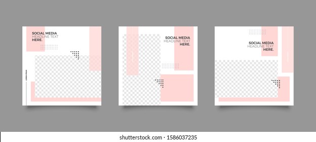 Editable Post Template Social Media Banners for Digital Marketing. Promotion Brand Fashion. Stories. Streaming. Vector Illustration - Vector