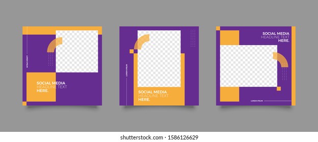 Editable Post Template Social Media Banners for Digital Marketing. Promotion Brand Fashion. Stories. Streaming. Vector Illustration - Vector 