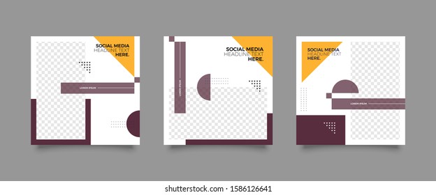 Editable Post Template Social Media Banners for Digital Marketing. Promotion Brand Fashion. Stories. Streaming. Vector Illustration - Vector 