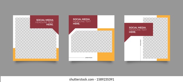 Editable Post Template Social Media Banners for Digital Marketing. Promotion Brand Fashion. Stories. Streaming. Vector Illustration - Vector 