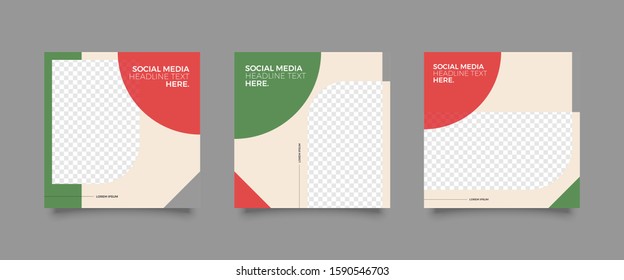 Editable Post Template Social Media Banners for Digital Marketing. Promotion Brand Fashion. Stories. Streaming. Vector Illustration - Vector