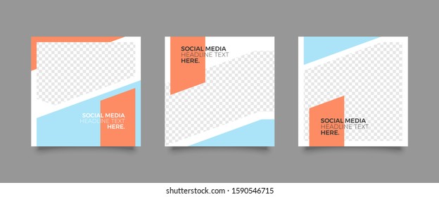 Editable Post Template Social Media Banners for Digital Marketing. Promotion Brand Fashion. Stories. Streaming. Vector Illustration - Vector