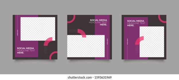 Editable Post Template Social Media Banners for Digital Marketing. Promotion Brand Fashion. Stories. Streaming. Vector Illustration - Vecto