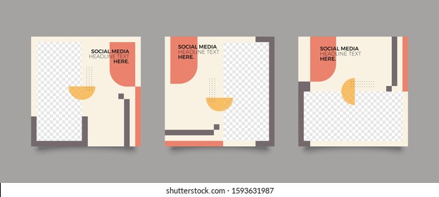 Editable Post Template Social Media Banners for Digital Marketing. Promotion Brand Fashion. Stories. Streaming. Vector Illustration - Vecto