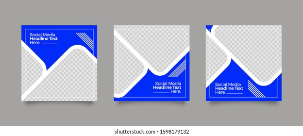 Editable Post Template Social Media Banners for Digital Marketing. Promotion Brand Fashion. Stories. Streaming. Vector Illustration - Vector 