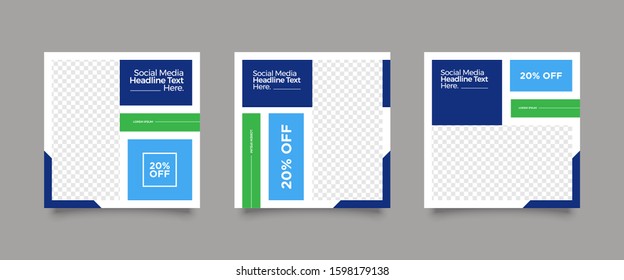 Editable Post Template Social Media Banners for Digital Marketing. Promotion Brand Fashion. Stories. Streaming. Vector Illustration - Vector 