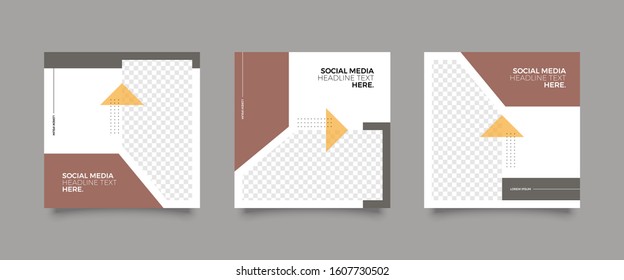 Editable Post Template Social Media Banners for Digital Marketing. Promotion Brand Fashion. Stories. Streaming. Vector Illustration - Vector